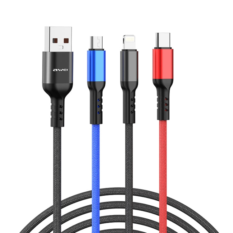 Cavo ricarica 3 in 1 USB A 8 pin Micro USB Type-C 1,2m