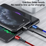 Cavo ricarica 3 in 1 USB A 8 pin Micro USB Type-C 1,2m