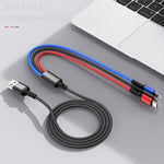 Cavo ricarica 3 in 1 USB A 8 pin Micro USB Type-C 1,2m
