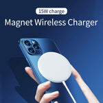 Caricabatterie wireless magnetico Magsafe 15W rotondo