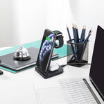 Caricabatterie wireless pieghevole 3 in 1 per iPhone e Apple Watc