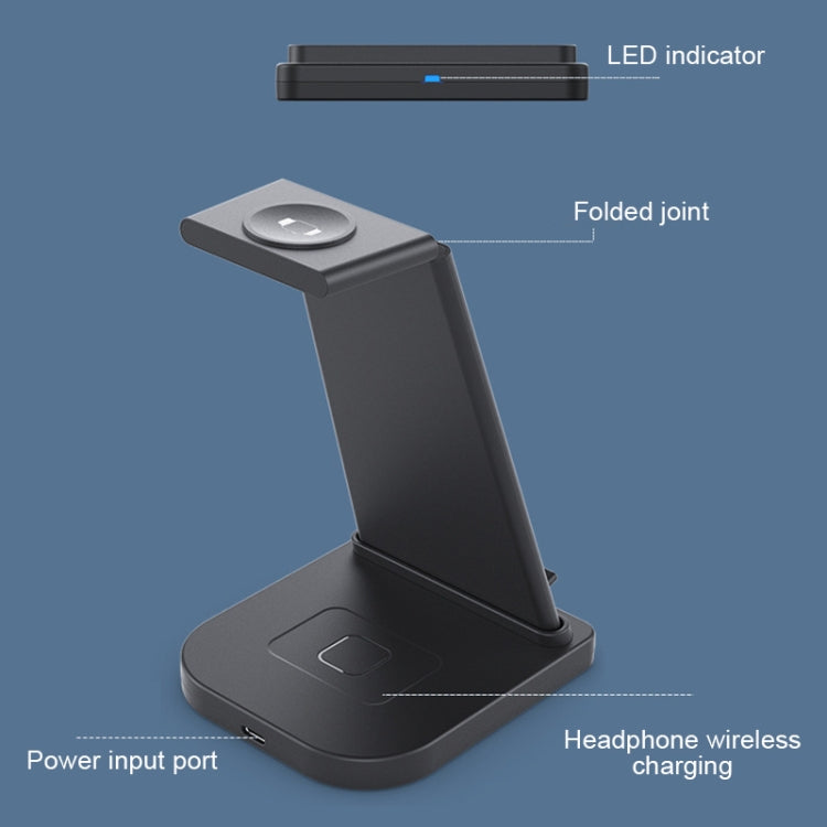 Caricabatterie wireless pieghevole 3 in 1 per iPhone e Apple Watc