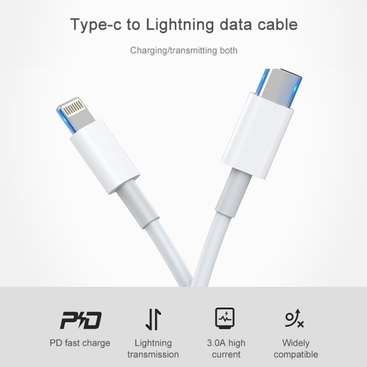 Cavo dati di ricarica rapida AWEI CL-68 3A Type-C / USB-C a 8 pin PD, lunghezza: 1 m