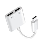 FT_AC42 2 in 1 18 W PD USB-C/tipo-C maschio a USB-C/audio tipo-C + adattatore audio femmina di ricarica USB-C/tipo-C