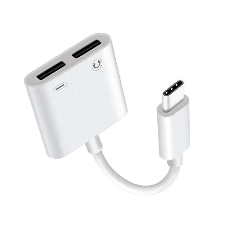 FT_AC42 2 in 1 18 W PD USB-C/tipo-C maschio a USB-C/audio tipo-C + adattatore audio femmina di ricarica USB-C/tipo-C