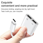 FT_AC42 2 in 1 18 W PD USB-C/tipo-C maschio a USB-C/audio tipo-C + adattatore audio femmina di ricarica USB-C/tipo-C