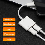 FT_AC42 2 in 1 18 W PD USB-C/tipo-C maschio a USB-C/audio tipo-C + adattatore audio femmina di ricarica USB-C/tipo-C