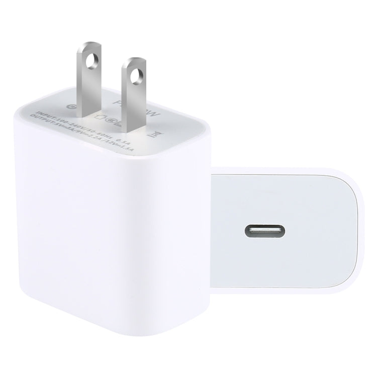 Caricatore USB-C 20W con presa americana compatibile Type-C