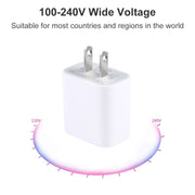 Caricatore da viaggio con interfaccia singola USB-C/Type-C PD da 20 W, presa americana, 20W US Plug