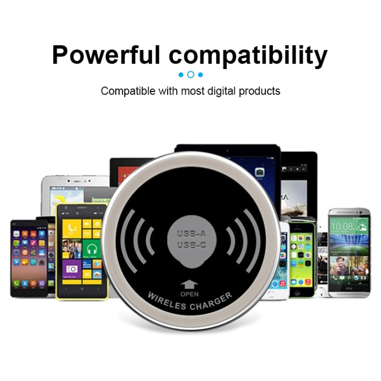 Caricatore wireless da tavolo KP-ZMC con cavo PD USB 1,2 m