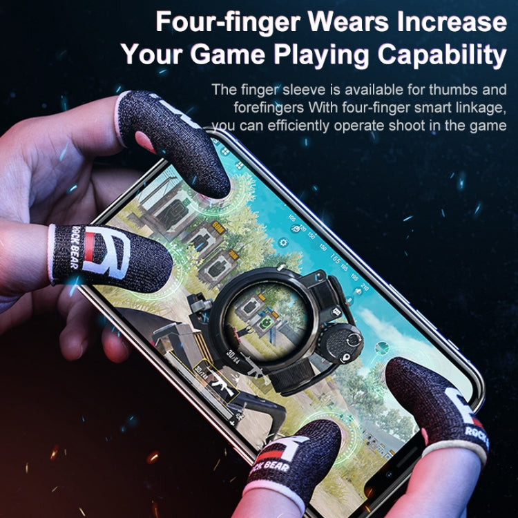 ROCK i27 Copri dito da gioco sensibile al tocco anti-sudore in fibra d'argento super conduttiva per pollice/indice