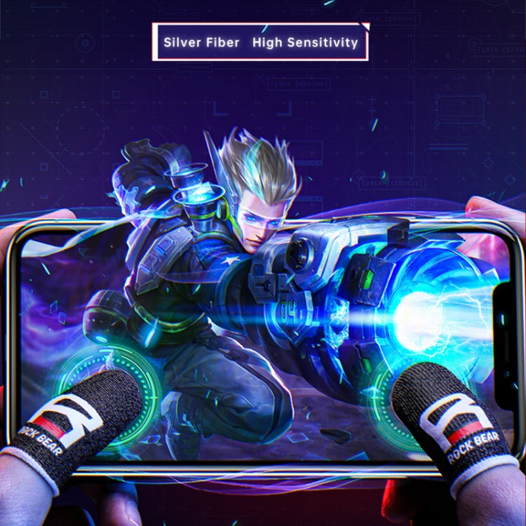 ROCK i27 Copri dito da gioco sensibile al tocco anti-sudore in fibra d'argento super conduttiva per pollice/indice