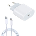 Caricatore da viaggio USB-C 20W con cavi dati 2 in 1