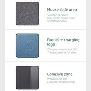 Tappetino per mouse con caricabatterie wireless QI