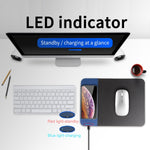 Tappetino per mouse con caricabatterie wireless QI 26x19 cm