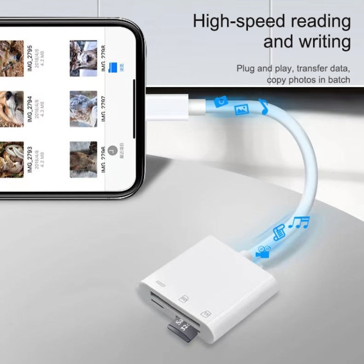 Adattatore 3 in 1 per iPhone con porta SD e TF