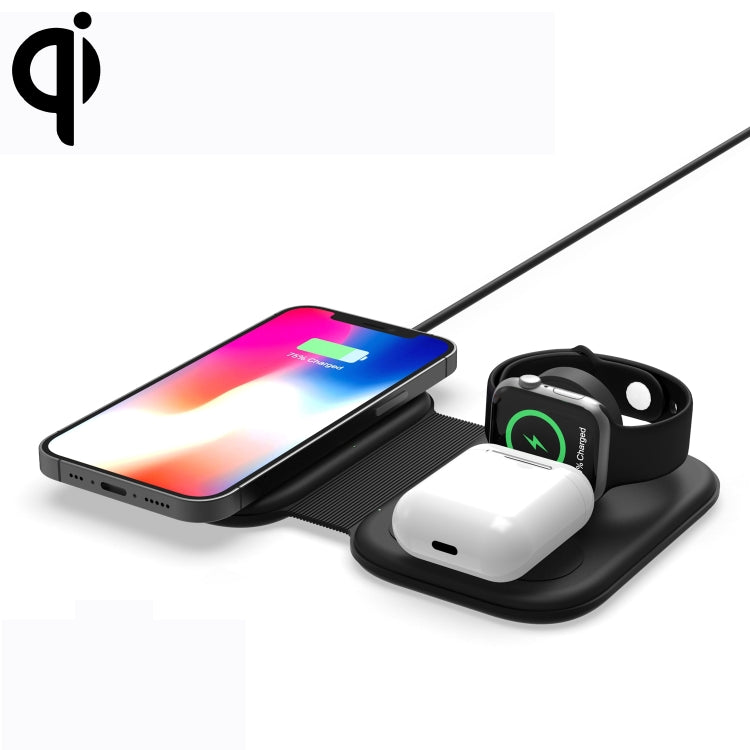 Caricabatterie wireless pieghevole 3 in 1 15W