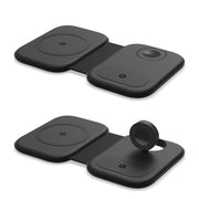 Caricabatterie wireless pieghevole 3 in 1 15W