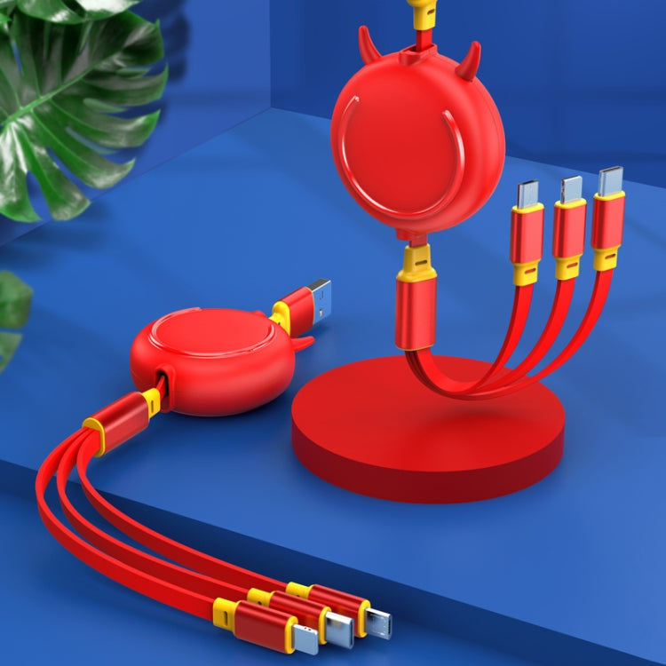 Cavo USB 3 in 1 retrattile 1,2 m per iPhone e USB-C