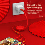 Cavo USB 3 in 1 retrattile 1,2 m per iPhone e USB-C