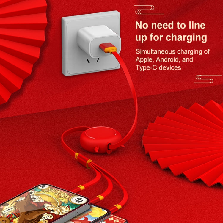 Cavo USB 3 in 1 retrattile 1,2 m per iPhone e USB-C