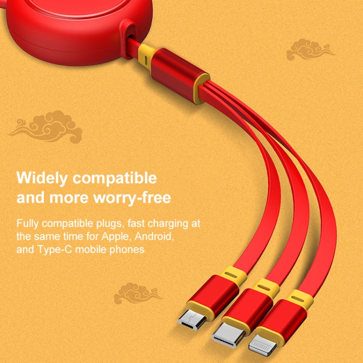 Cavo USB 3 in 1 retrattile 1,2 m per iPhone e USB-C
