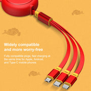 Cavo USB 3 in 1 retrattile 1,2 m