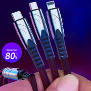 Cavo dati 3 in 1 Micro USB Shark 1,2 m