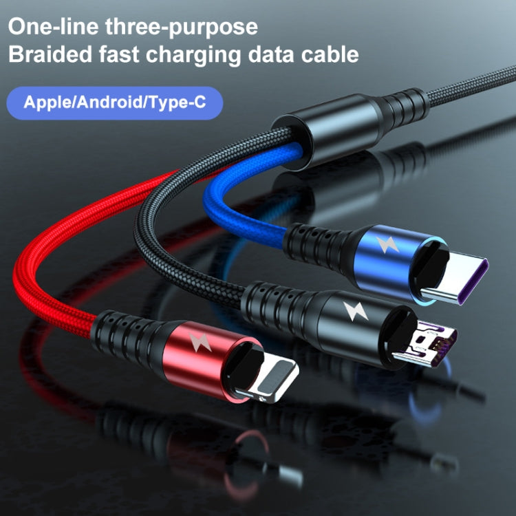 Cavo 3 in 1 USB Ricarica Rapida 1,2 m per smartphone