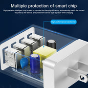 WK WP-U125 Serie Youpin 18W QC3.0 4 porte USB Caricatore rapido da viaggio, spina CN/spina USA, CN Plug / US Plug
