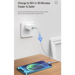 awei PD5 PD 20W Caricatore da viaggio a ricarica rapida Adattatore di alimentazione con cavo Type-C / USB-C a 8 pin, presa americana