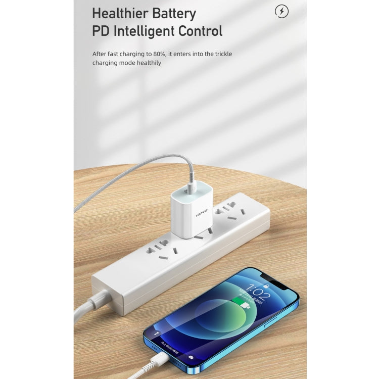 awei PD5 PD 20W Caricatore da viaggio a ricarica rapida Adattatore di alimentazione con cavo Type-C / USB-C a 8 pin, presa americana