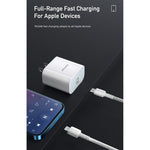 awei PD5 PD 20W Caricatore da viaggio a ricarica rapida Adattatore di alimentazione con cavo Type-C / USB-C a 8 pin, presa americana