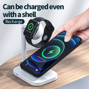 Caricabatterie wireless 2 in 1 per Apple e smartphone