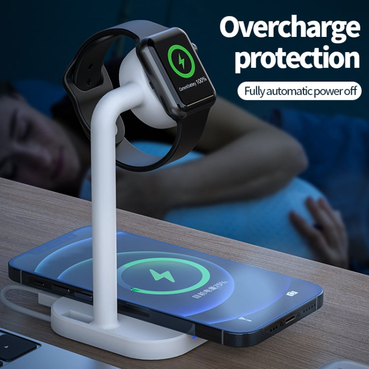 Caricabatterie wireless 2 in 1 per smartphone e Apple Watch