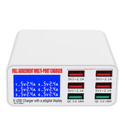 Caricatore USB 6 in 1 con display digitale