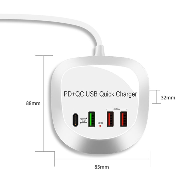 Caricatore USB 4 porte Ricarica Rapida WLX-T3P