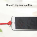 Cavo dati telescopico 3 in 1 USB Macaron 1 metro