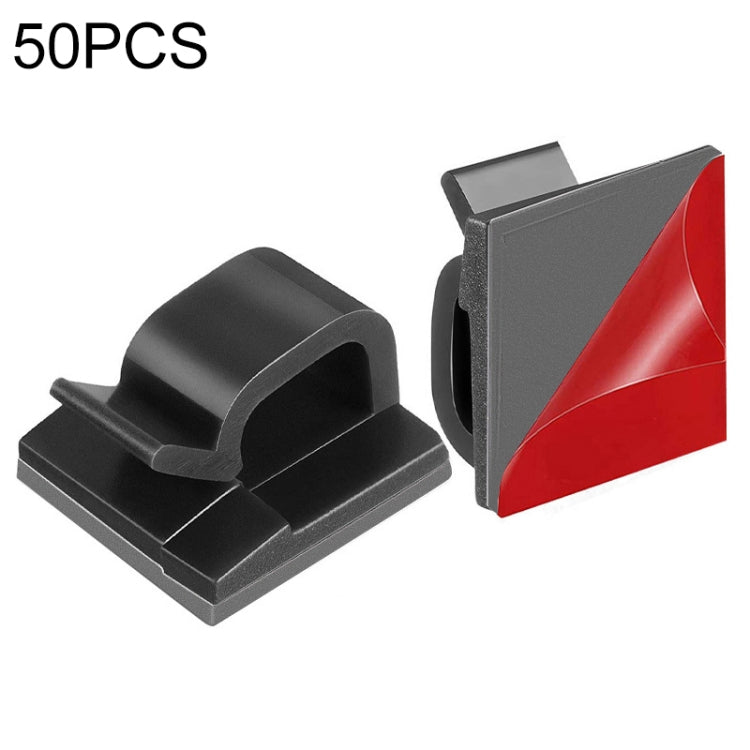 Clip fissaggio cavi da tavolo in plastica 50 pezzi