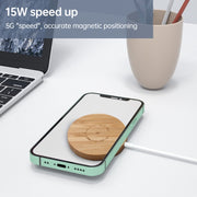 Caricatore wireless magnetico in legno Magsafe 15W