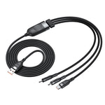 Cavo dati 3 in 1 USB a 8 pin, Micro USB e USB-C 1,2 m