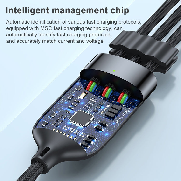 Cavo dati 3 in 1 USB a 8 pin, Micro USB e USB-C 1,2 m