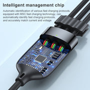 Cavo dati 3 in 1 USB a 8 pin, Micro USB e USB-C