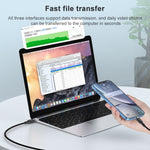 Cavo dati 3 in 1 USB a 8 pin, Micro USB e USB-C 1,2 m