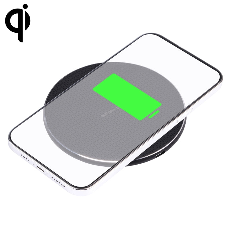 Caricabatterie wireless rotondo 10W in metallo