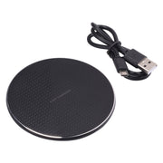 Caricabatterie wireless rotondo 10W in metallo