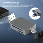 Lettore schede 3 in 1 USB-C a USB OTG TF SD