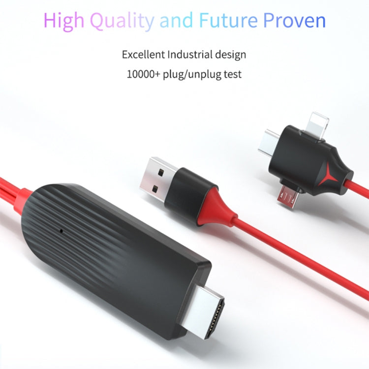 Cavo HDMI 3 in 1 MiraScreen L7-8 2m per smartphone