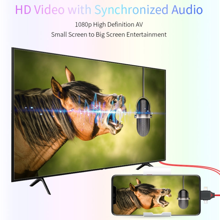 Cavo HDMI 3 in 1 MiraScreen L7-8 2m per smartphone