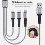 Cavo ricarica 3 in 1 IVON 1,2 m 8 Pin Type-C Micro USB
